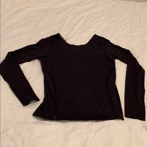 Lululemon long sleeve w/ sheer detail black sz 10